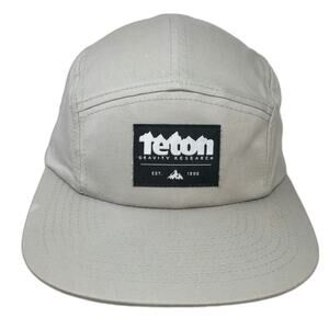 Teton Gravity Research 5 Panel Gray One Size Slideback Flat Brim Cotton Hat